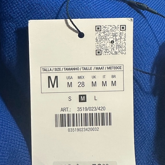 NWT. Zara Bluish Viscose Blend Knit Midi Dress with Open Back. Size M. - Picture 9 of 11